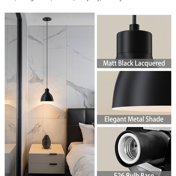 Haolike 3 Pack Single  Mini Metal Drum Pendant Light by Doraimi Lighting - Picture 4 of 9